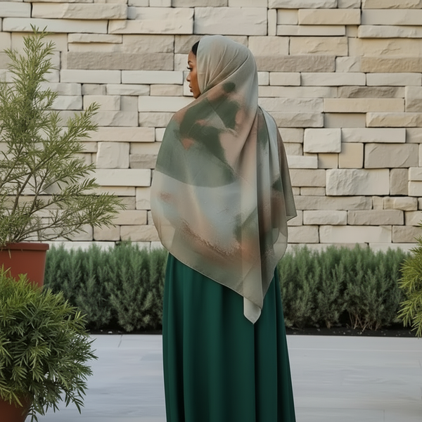 Maryam’s Essential Premium Water Wave Marble Print Chiffon Hijab