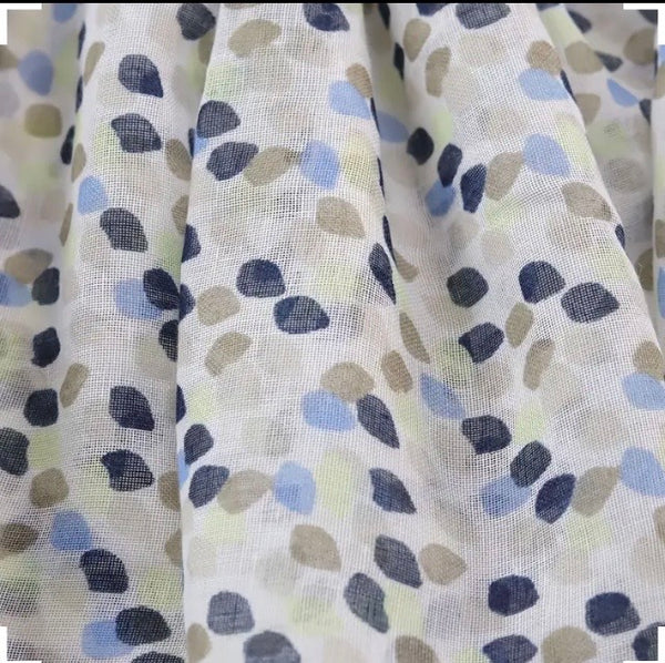 Maryam's Essential Dotted Print Polyester Tassels Hijab