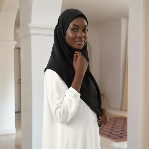 Maryam's Essential Large Premium Diamanté Cotton Viscose Hijab