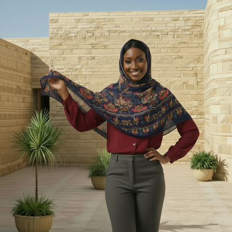 Maryam’s Essential Premium Print Chiffon Hijab Scarf