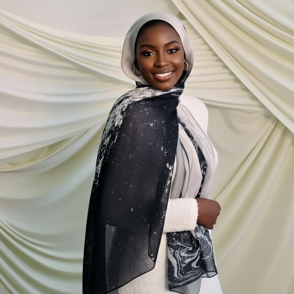 Maryam’s Essential Premium Marble Print Chiffon Hijab