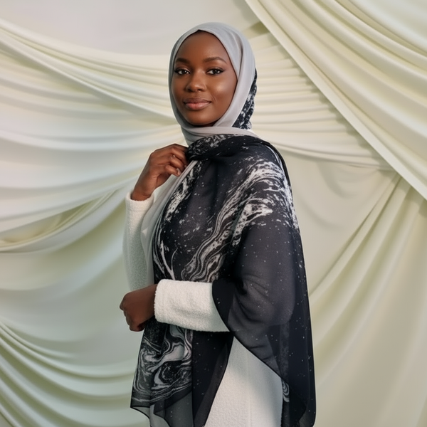 Maryam’s Essential Premium Marble Print Chiffon Hijab