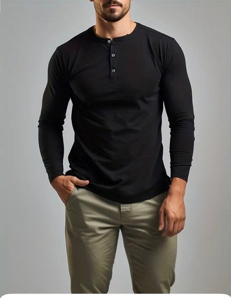 Maryam’s Essential Luxury Casual Breathable V-Neck Button Long Sleeves Shirt