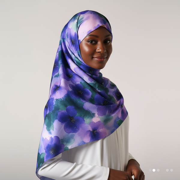 Maryam’s Essential Luxury Mature Floral Fringe Scarf for all Weather