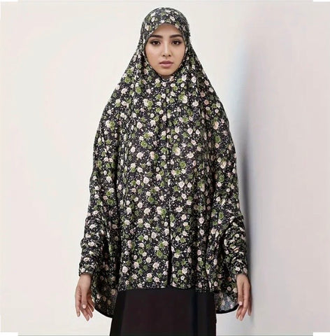 Maryam's Diamond Style Long Printed Khimar Hijab