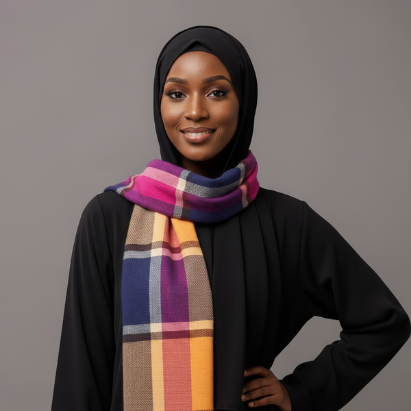 Maryam’s Essential Luxury Unisex Plaid Breathable Tassels Warm Scarf