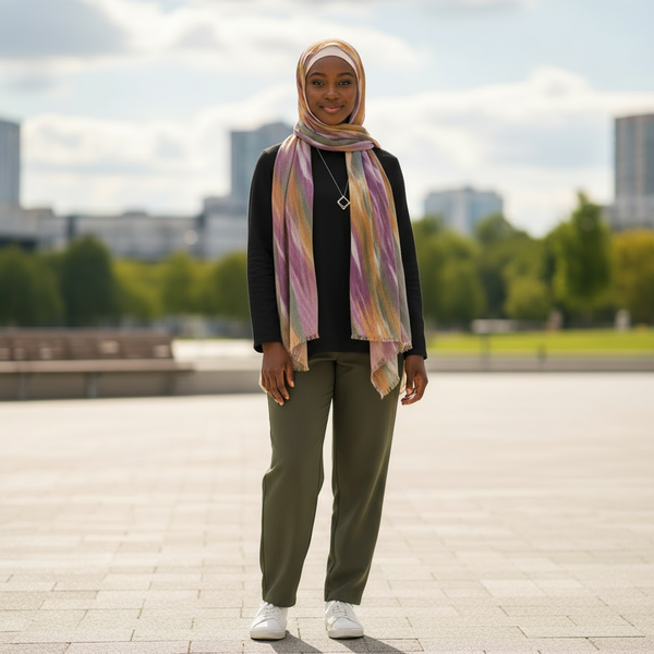 Maryam’s Essential Gradient Pattern Tye and Dye Wrinkle Resistant Hijab