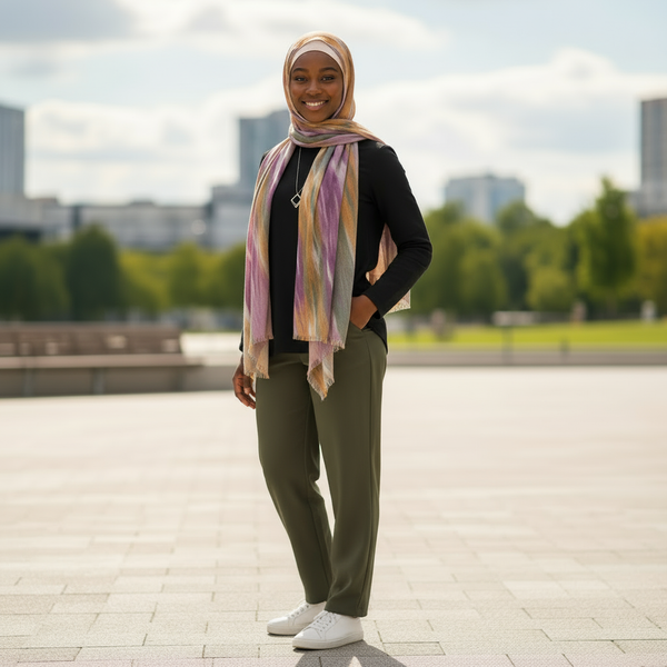 Maryam’s Essential Gradient Pattern Tye and Dye Wrinkle Resistant Hijab