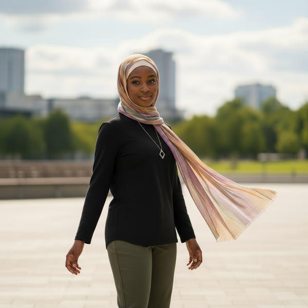 Maryam’s Essential Gradient Pattern Tye and Dye Wrinkle Resistant Hijab
