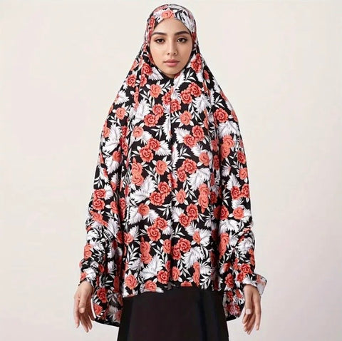 Maryam's Diamond Style Long Printed Khimar Hijab