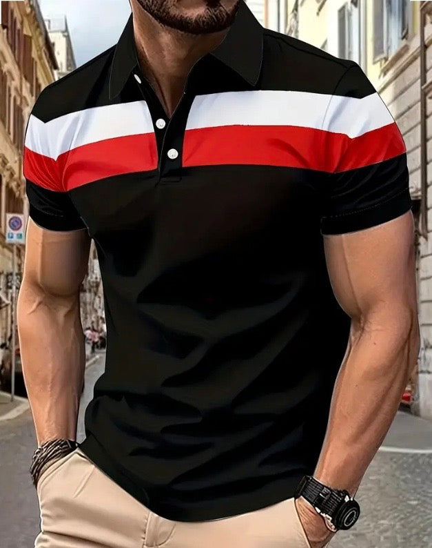 Maryam’s Essential Casual Breathable Colour Block Short Sleeves Collar Shirt