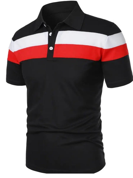 Maryam’s Essential Casual Breathable Colour Block Short Sleeves Collar Shirt