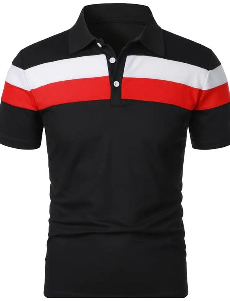 Maryam’s Essential Casual Breathable Colour Block Short Sleeves Collar Shirt
