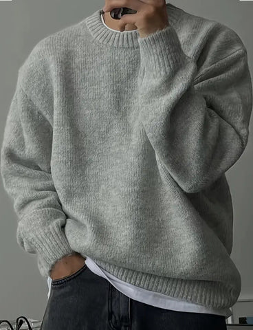 Maryam’s Essential Men Warm Knitted Pullover Crew Neck Long Sleeves Sweater