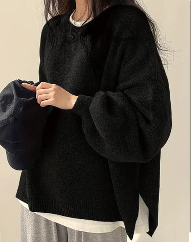 Maryam’s Essential Casual Knit Crew Neck Long Sleeves Pullover Sweater