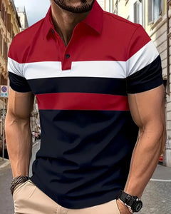 Maryam’s Essential Casual Breathable Colour Block Short Sleeves Collar Shirt