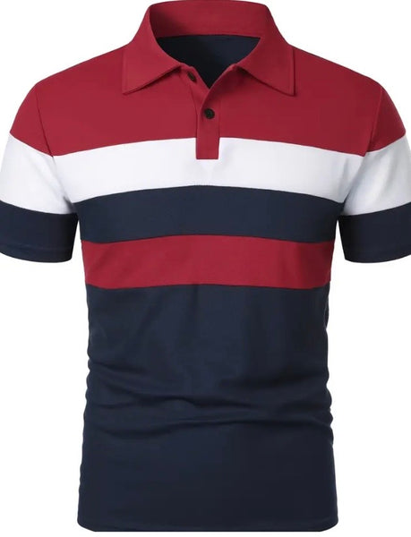 Maryam’s Essential Casual Breathable Colour Block Short Sleeves Collar Shirt