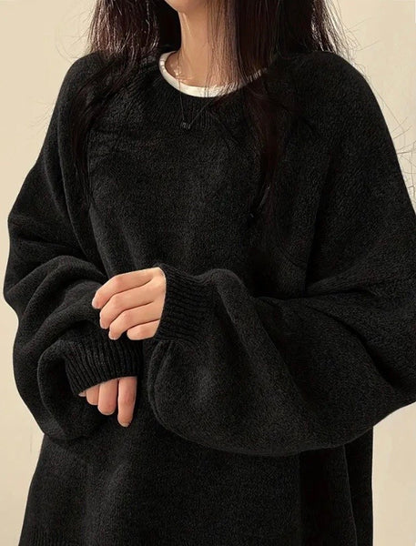 Maryam’s Essential Casual Knit Crew Neck Long Sleeves Pullover Sweater