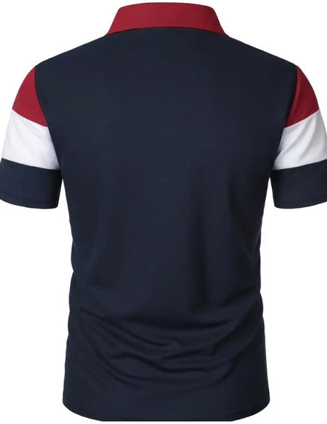 Maryam’s Essential Casual Breathable Colour Block Short Sleeves Collar Shirt