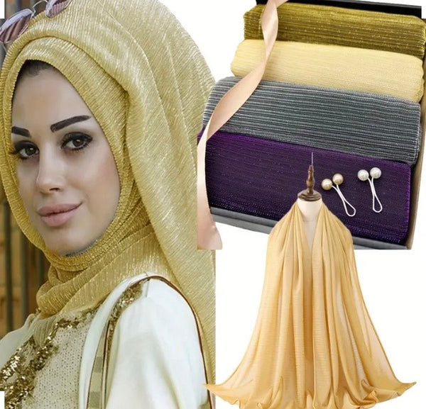 Maryam's Diamond Style Shimmer Polyester Collection Hijab Set