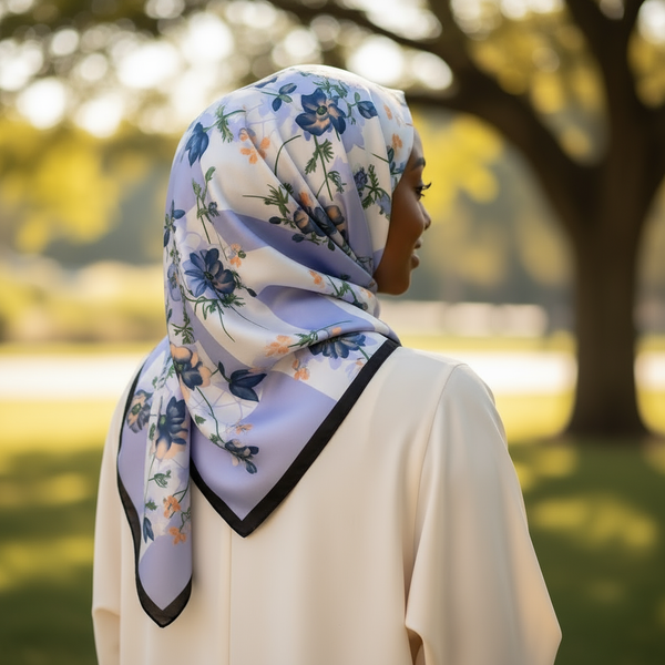 Maryam's Essential Stunning Silk Satin Printed Shawl/Hijab