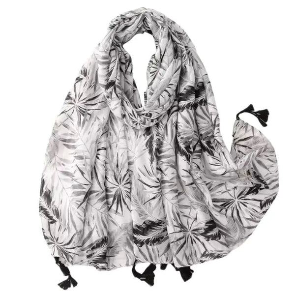 Maryam’s Essential Printed Cotton Viscose Tassels Hijab