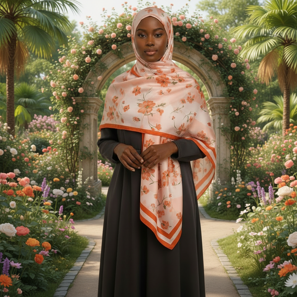 Maryam's Essential Stunning Silk Satin Printed Shawl/Hijab