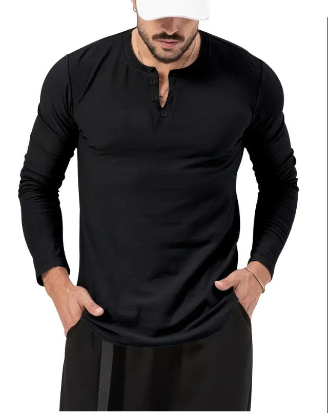 Maryam’s Essential Luxury Casual Breathable V-Neck Button Long Sleeves Shirt