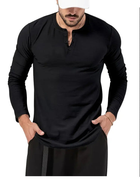 Maryam’s Essential Luxury Casual Breathable V-Neck Button Long Sleeves Shirt