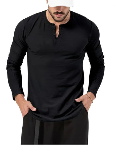 Maryam’s Essential Luxury Casual Breathable V-Neck Button Long Sleeves Shirt