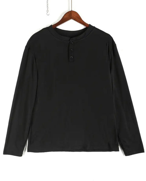 Maryam’s Essential Luxury Casual Breathable V-Neck Button Long Sleeves Shirt