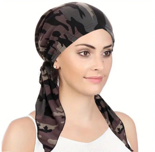 Maryam's Essential Military Camouflage Pre-Tied Print Headscarf Hijab