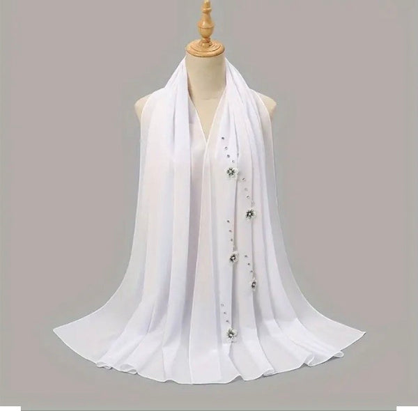 Maryam's Essential Diamanté Flower Chiffon Hijabs/Wraps