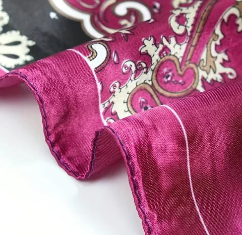 Maryam’s Essential Diamond Style Paisley Print Silk Satin Hijab