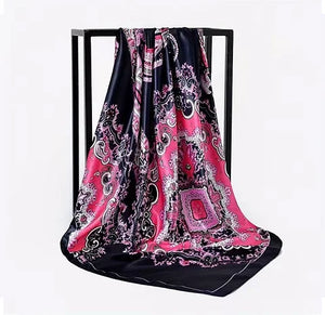Maryam’s Essential Diamond Style Paisley Print Silk Satin Hijab