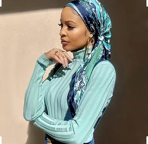 Maryam’s Essential Diamond Style Paisley Print Silk Satin Hijab