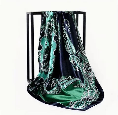 Maryam’s Essential Diamond Style Paisley Print Silk Satin Hijab