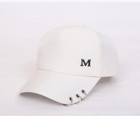 Maryam's Diamond Style Metal M Ring Classic 8 Panel Unisex Baseball Cap