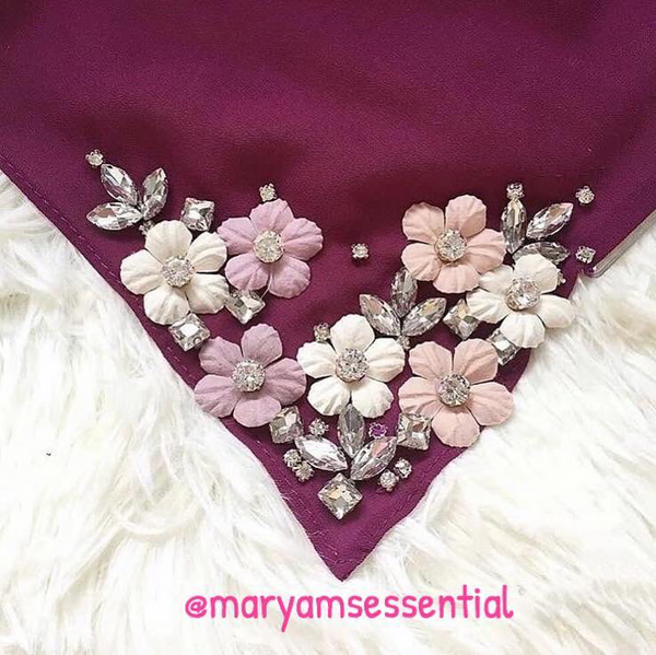 Maryam's Diamond Style Stunning Luxury Chiffon Hijab/Shawl