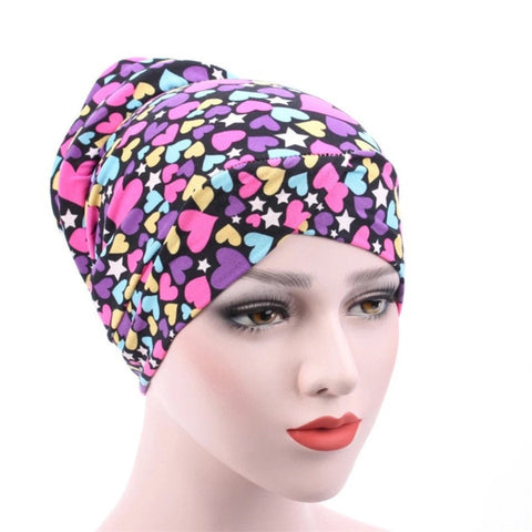 Maryam's Diamond Style Stretchy Turban Flower Print