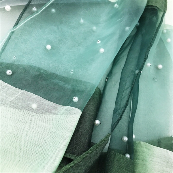 Maryam's Diamond Style Ombre Stunning Organza Shawls with Pearls Hijab