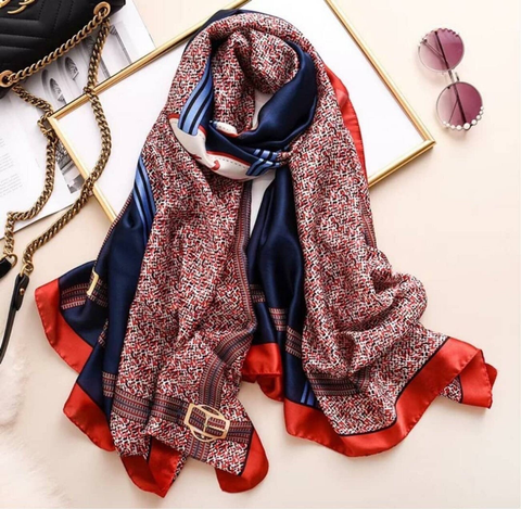 Maryam's Diamond Style Stunning Silk Satin Printed Shawl/Hijab