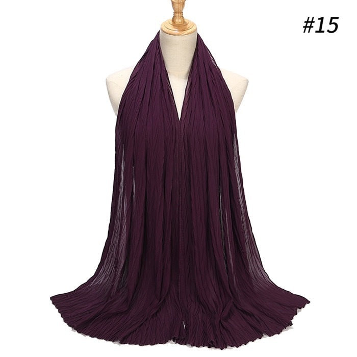 Maryam's Diamond Style Pleated Chiffon Hijab