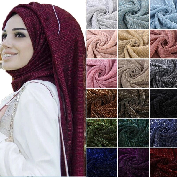 Maryam's Diamond Style Newest Shimmer Polyester Crinkle Hijab