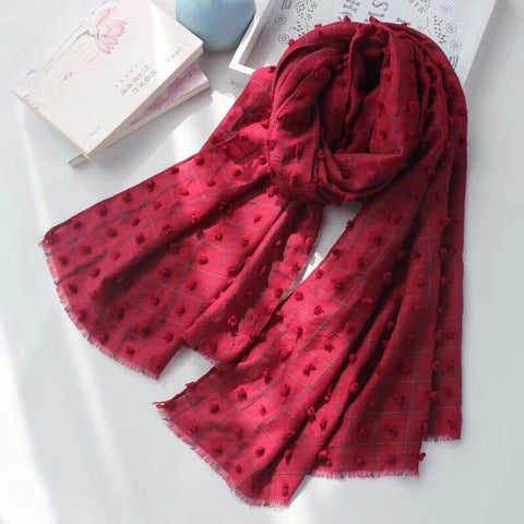 Maryam's Diamond Style Plain Checked Cotton Crinkle Hijab