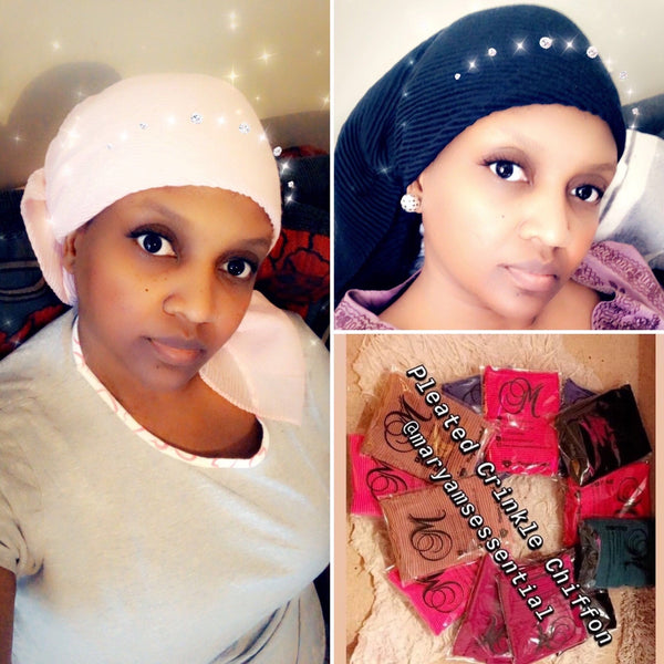 Maryam’s Diamond Style Premium Pleated Crinkle Hijab