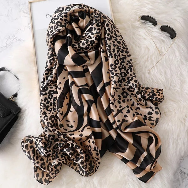Maryam's Essential Stunning Silk Satin Printed Shawl/Hijab