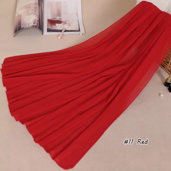 Diamond Style Plain Crumple Wrinkle  Crinkle Chiffon Hijab