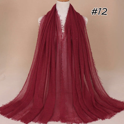 Maryam's Diamond Style Latest Premium Shimmer Cotton Crinkle Hijab