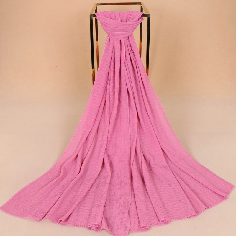 Maryam's Diamond Style Plain Crumple Wrinkle  Crinkle Chiffon Hijab